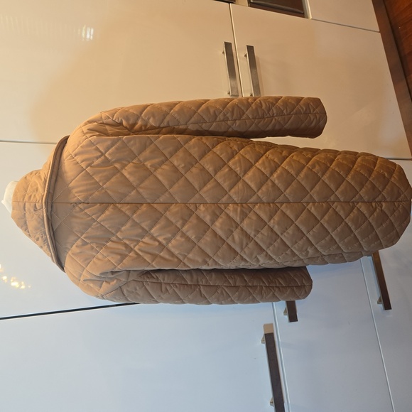 Avec Les Filles Quilted Double Breasted Peacoat Caramel Brown Coat Small - Picture 7 of 12